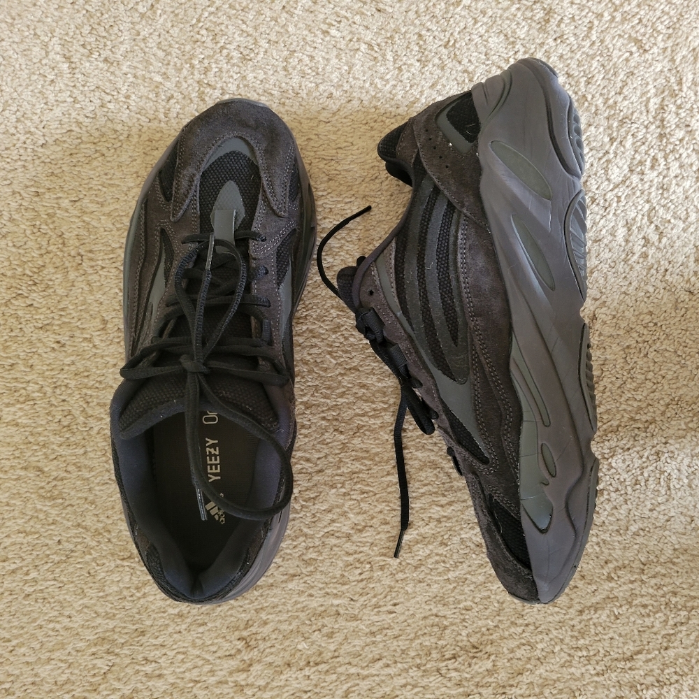 Adidas yeezy ortholite black suede sneakers